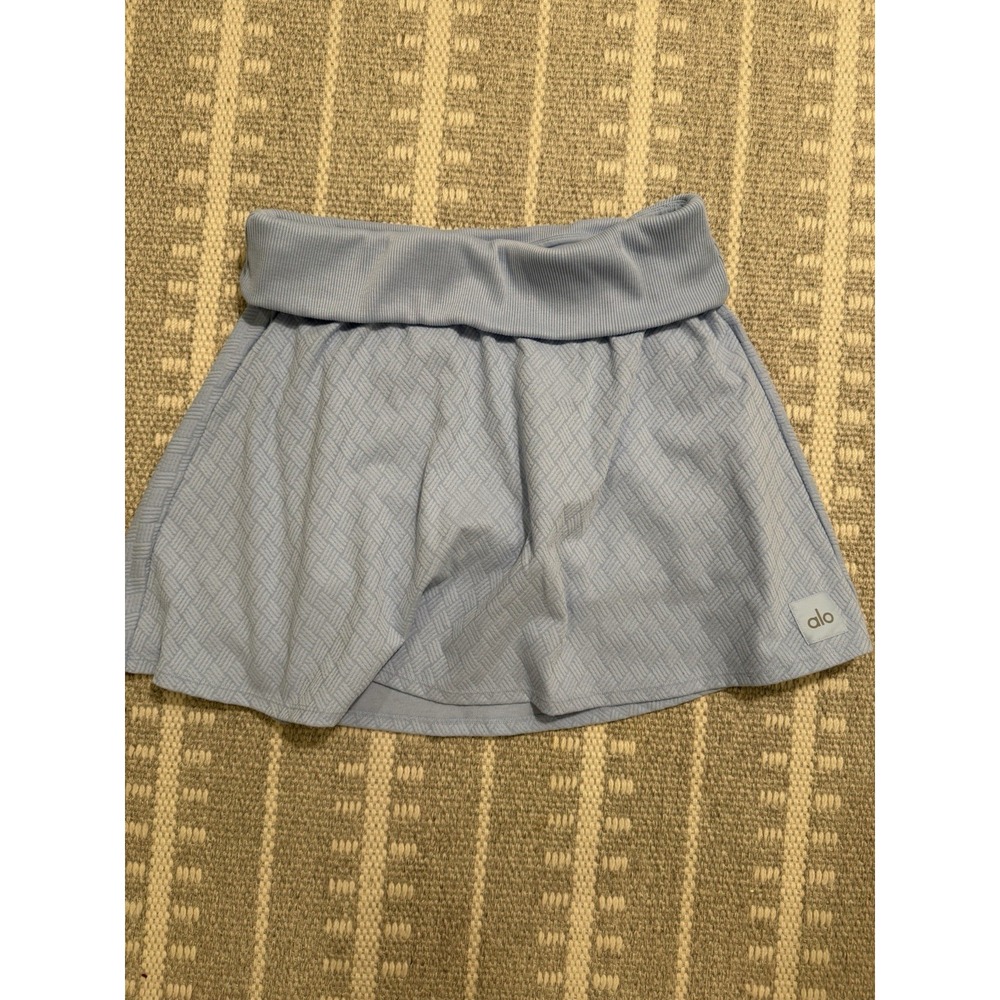 Alo Yoga Skort Womens L Blue Athletic Built In Shorts Pockets Tennis Running